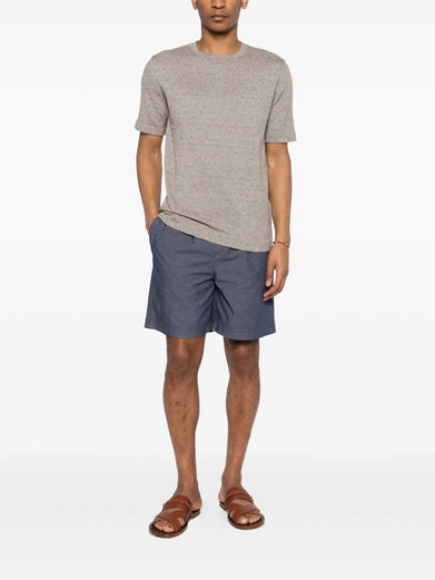 Cotton and linen T-shirt