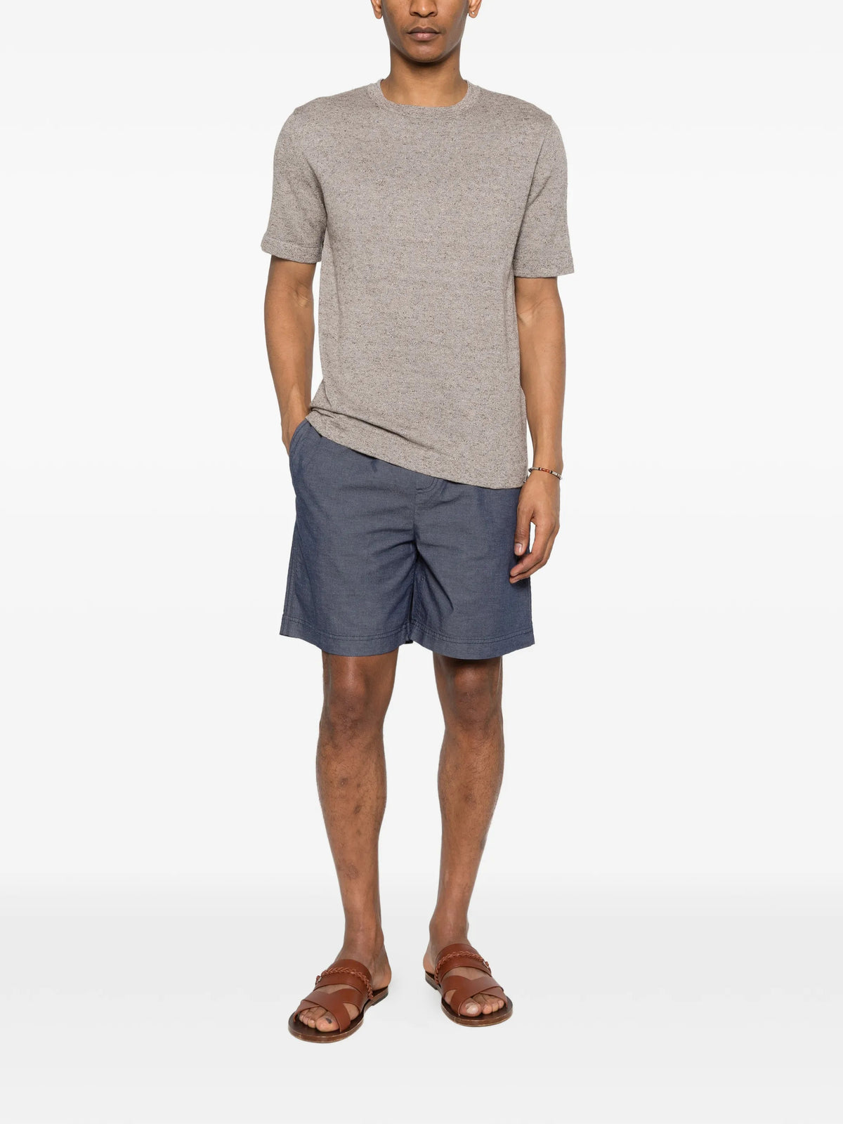 Cotton and linen T-shirt