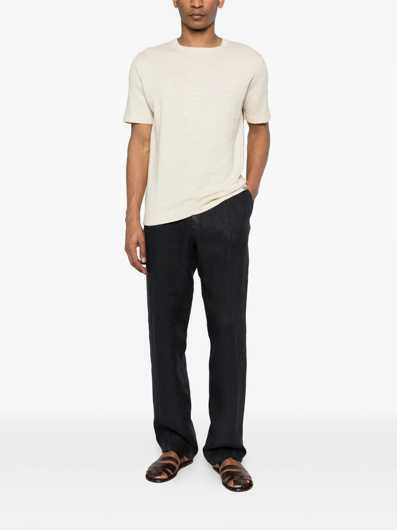 Cotton and linen T-shirt