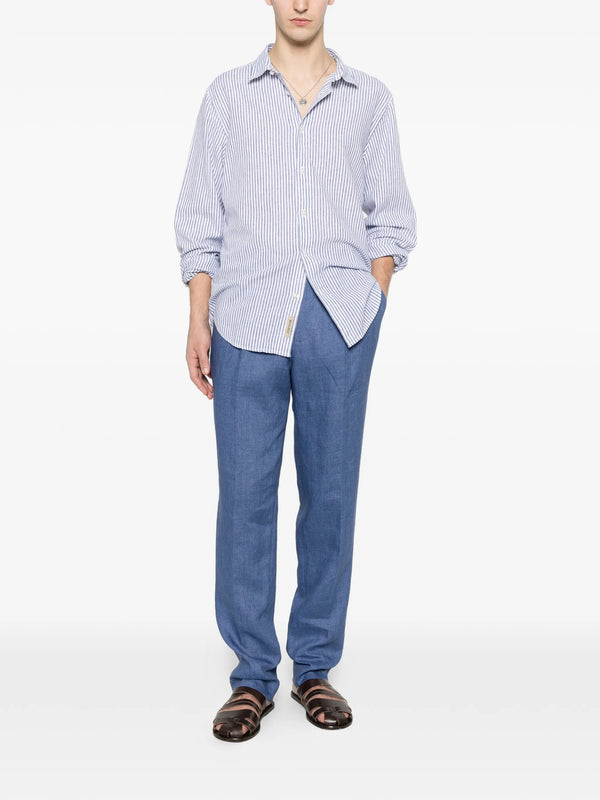 Camicia a righe in lino