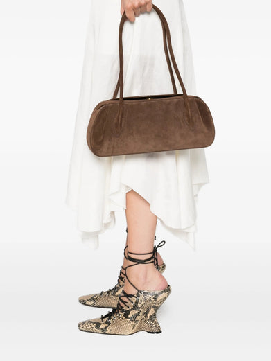Oyster shoulder bag in suede
