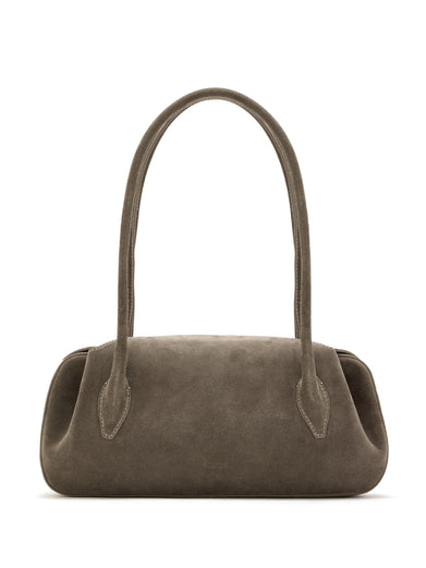 Oyster Suede Shoulder Bag