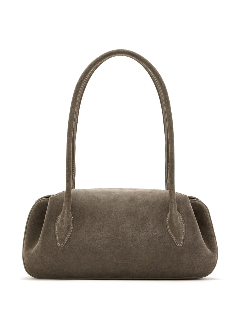 Oyster Suede Shoulder Bag