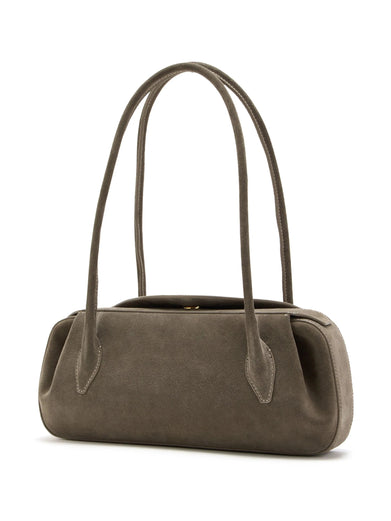 Oyster Suede Shoulder Bag