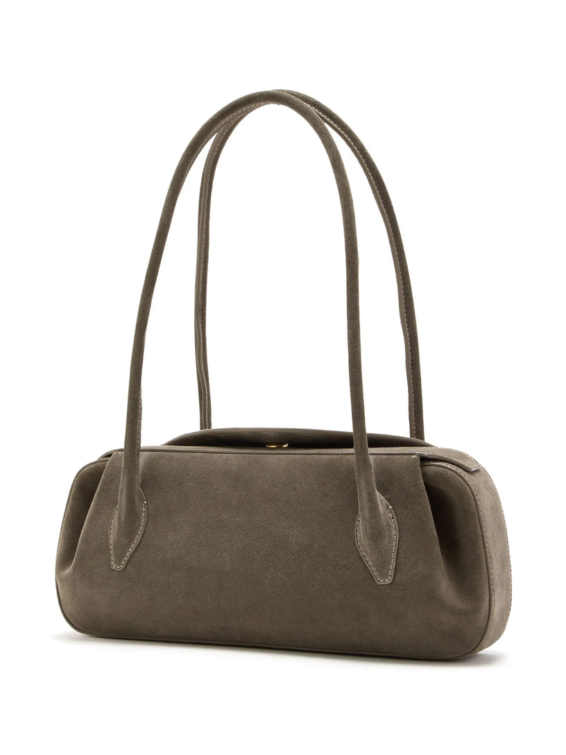 Oyster Suede Shoulder Bag