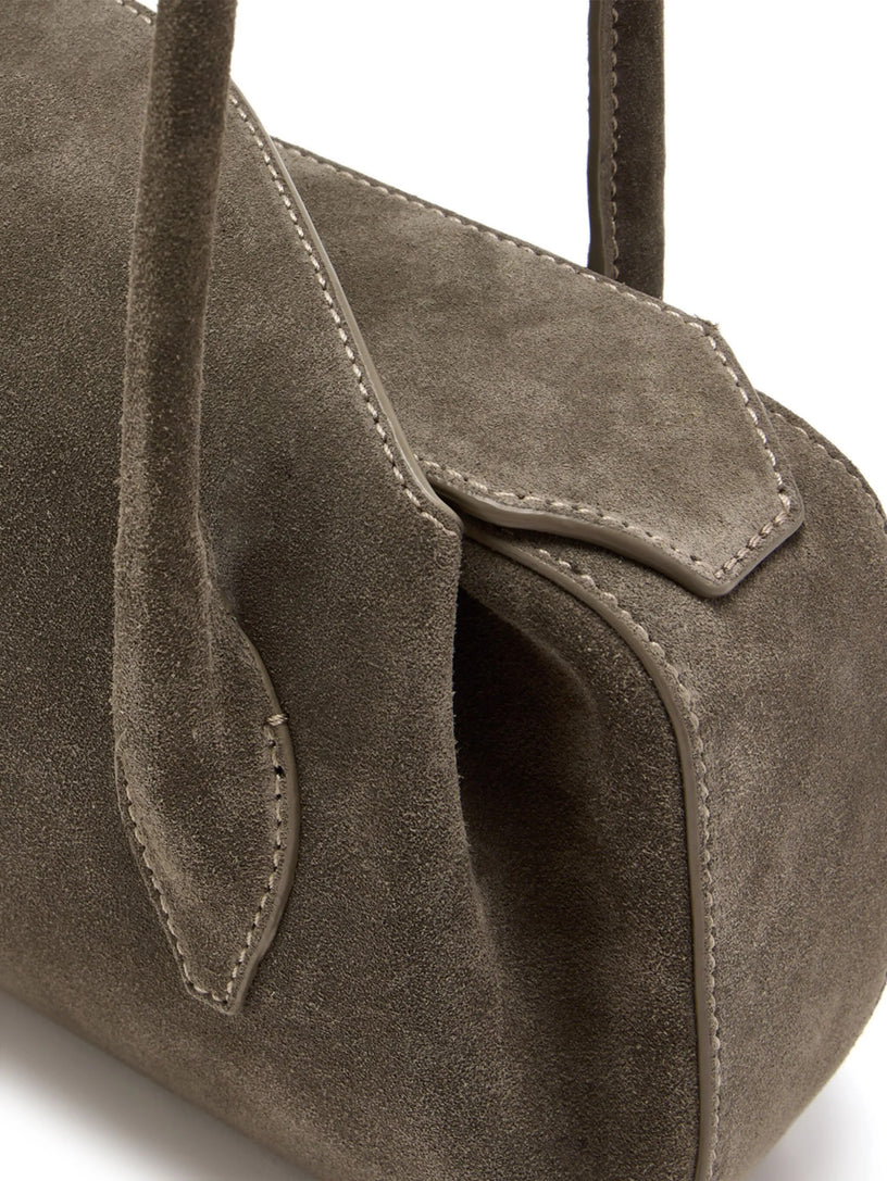 Oyster Suede Shoulder Bag