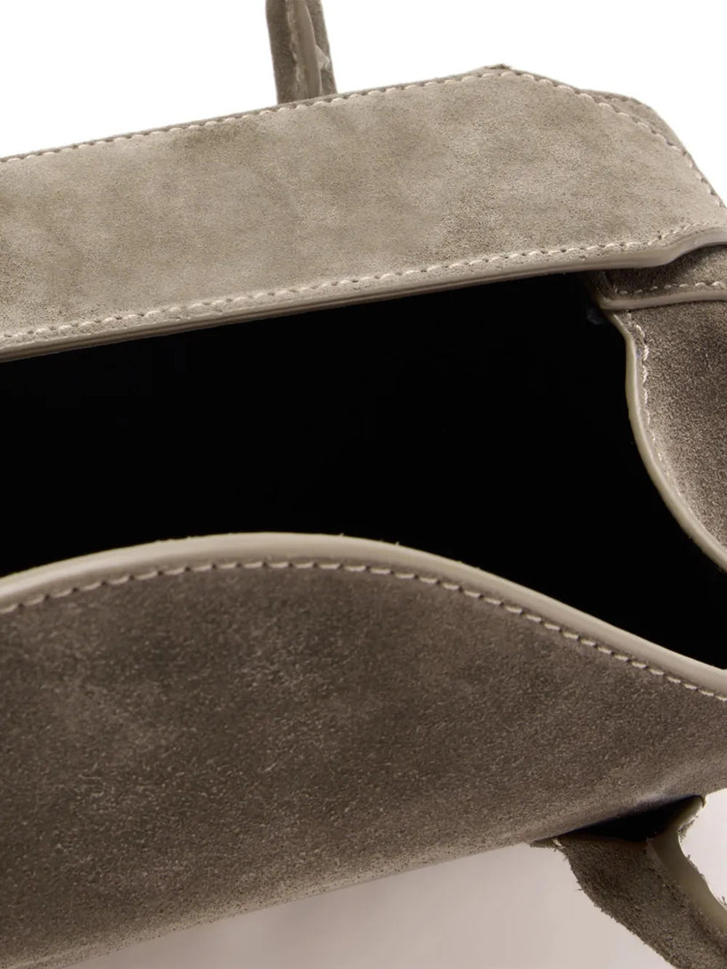 Oyster Suede Shoulder Bag