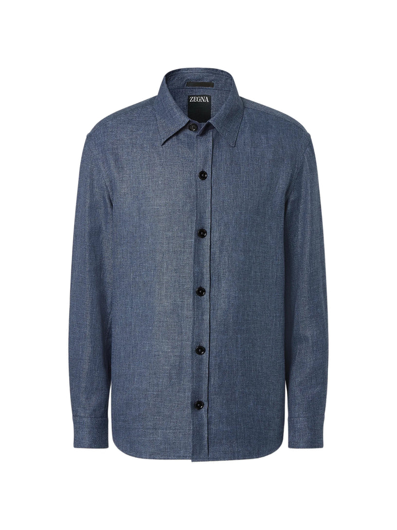 Overshirt in Cashmere Lino e Seta