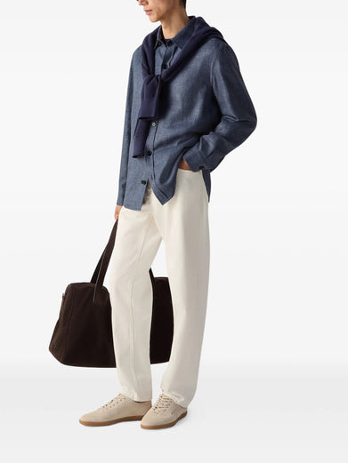 Overshirt in Cashmere Lino e Seta