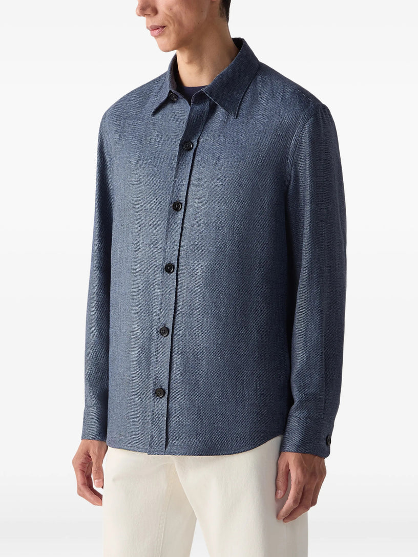 Overshirt in Cashmere Lino e Seta