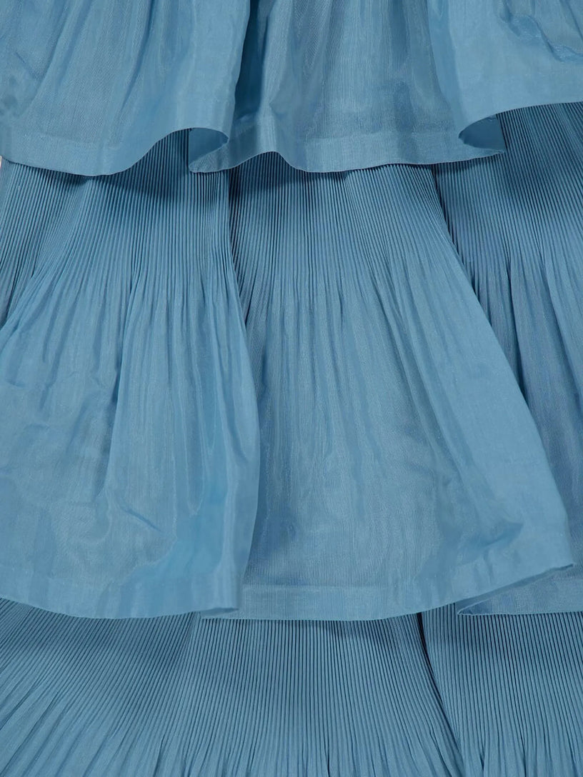 Pleated Tiered Midi Dress