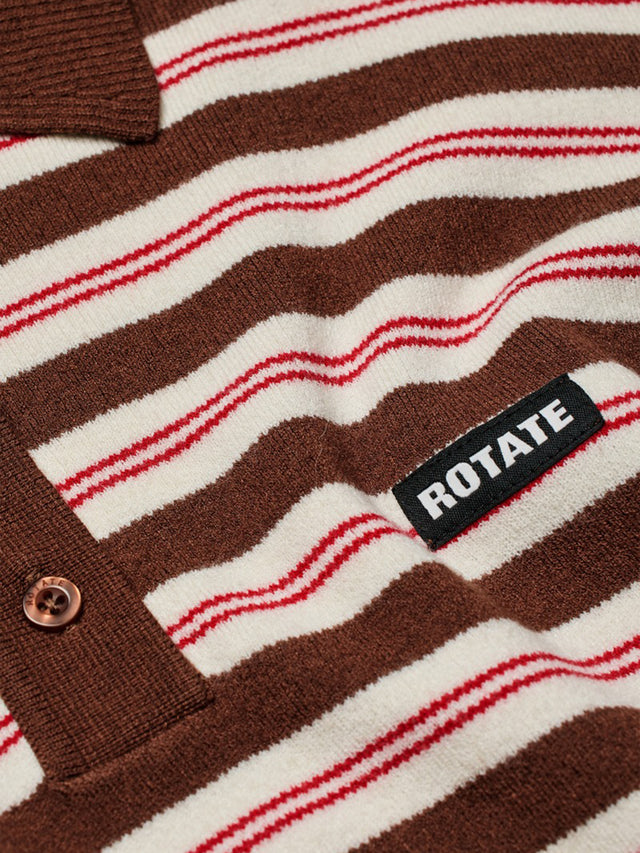 Polo a righe in maglia elasticizzata