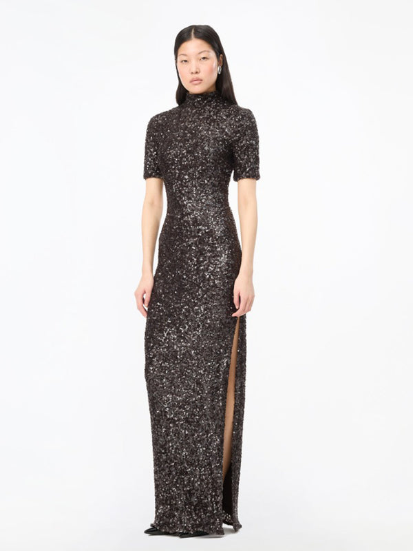 Sequins maxi slit dress