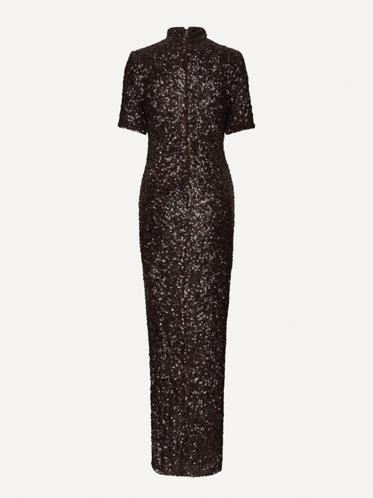 Abito lungo con paillettes e spacco