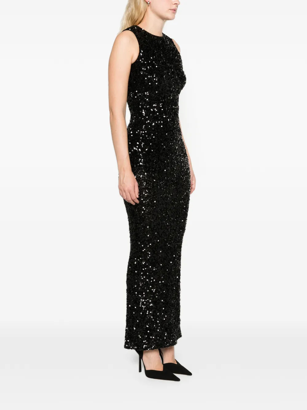 Abito con paillettes senza maniche
