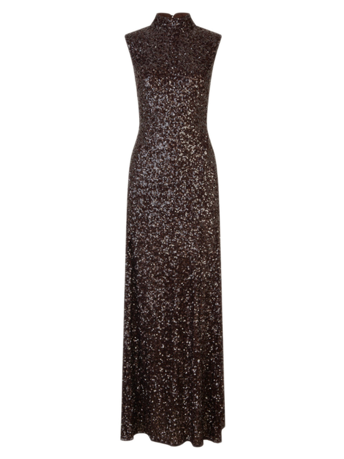 Abito lungo svasato con paillettes