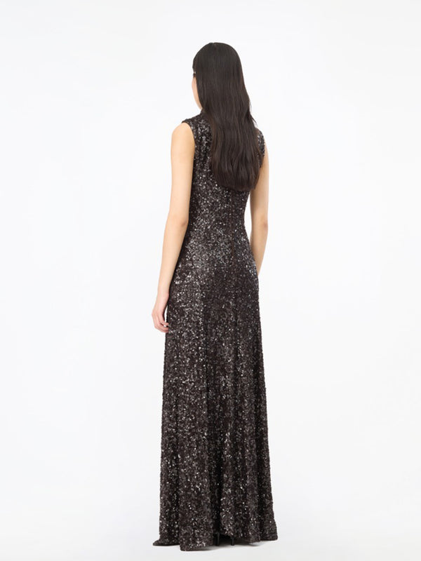 Sequins Flared Maxi Dress