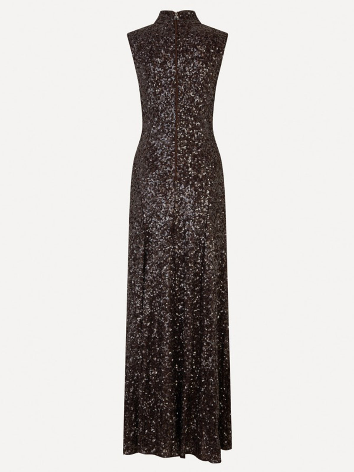 Abito lungo svasato con paillettes