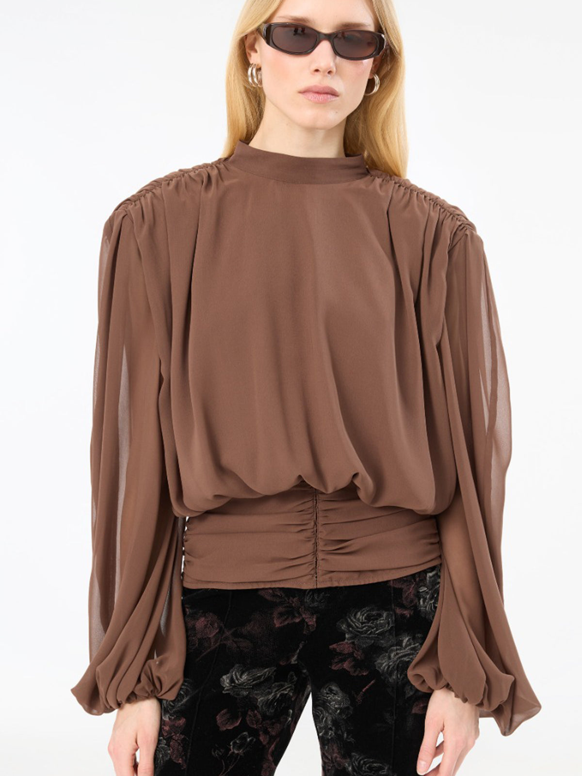 Blusa plissettata