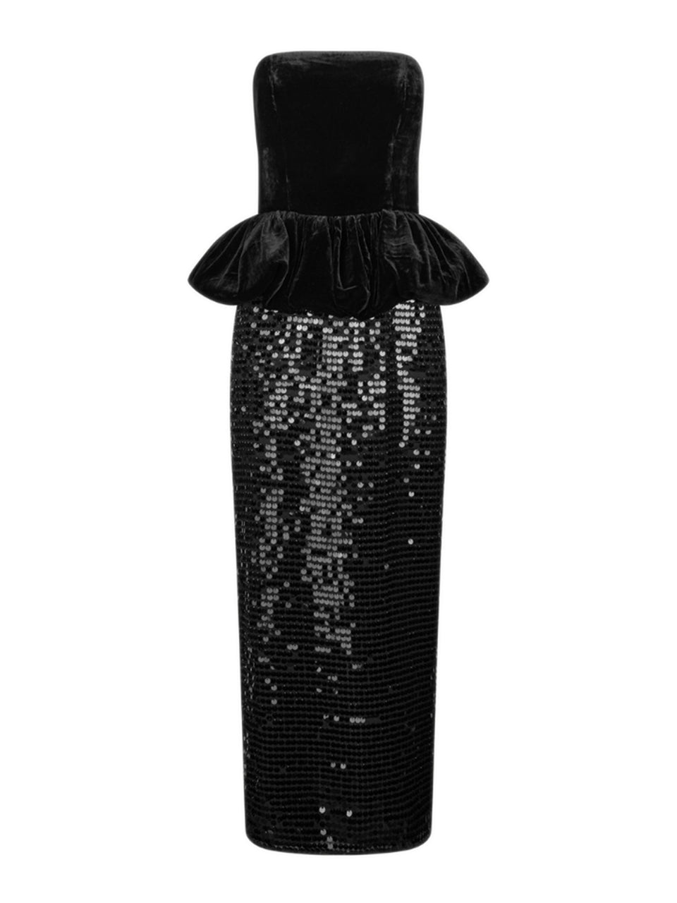 Abito lungo peplo con paillettes