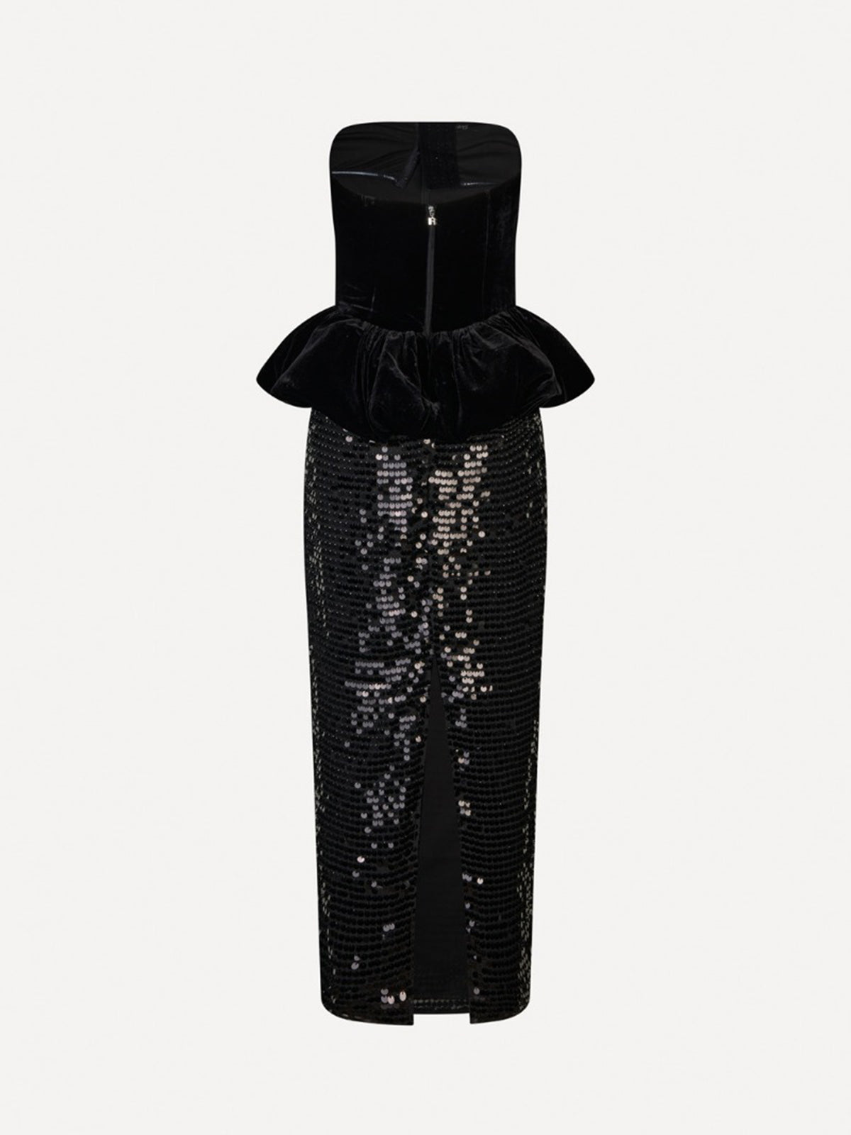Abito lungo peplo con paillettes