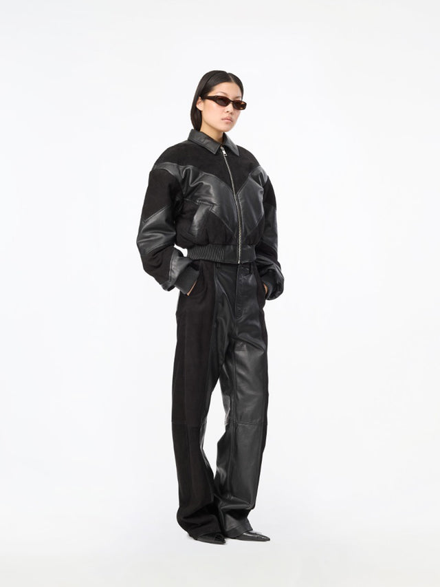 Bomber corto in pelle