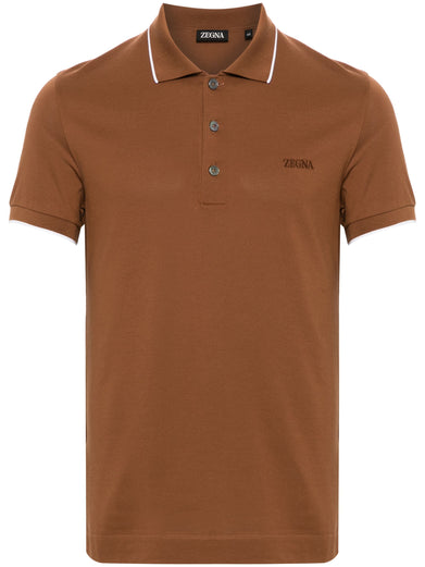 Stretch cotton polo shirt