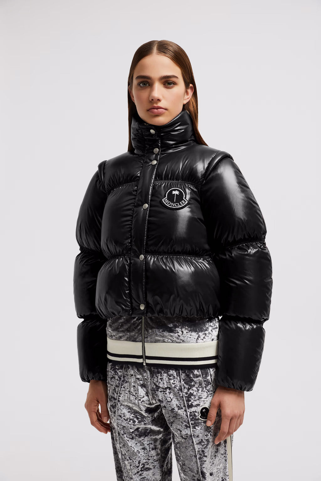 Noella Moncler x Palm Angels short down jacket MONCLER GENIUS Nero